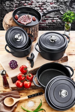 OLİKA DTS PRE704 PALLADİUM PREMİUM 7 PARÇA DÖKÜM TENCERE SETİ