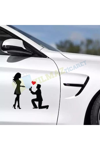 Diz Çöken Adam Aşk Evlilik Teklifi Sticker Yapıştırma Etiket
