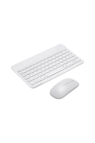 Kangvka Beyaz Bt Klavye-fare Seti 78 Tuşlu Şarj Edilebilir 0.6cm Ultra İnce 800-1600dpı Fare Çok Sisteme Uyumlu Diğer