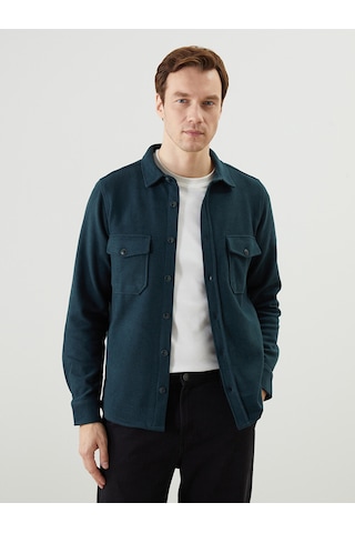 Lcwaıkıkı Classic Petrol Regular Fit Uzun Kollu Erkek Gömlek