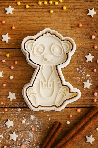 Hayvan Temalı Kurabiye Kalıbı - Sevimli Mirket Şekilli Kurabiye Fondan Hamur Kalıbı Beyaz