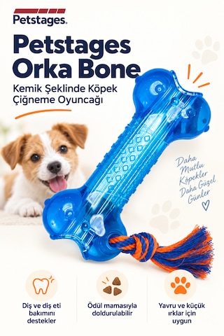 Petstages Orka Bone Kemik Şeklinde Köpek Çiğneme Oyuncağı - Parçalanmaya Dayanıklı Ve Güvenli