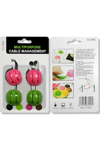 Yaozixa Masa Üstü Kabloları Düzenleyici Seti - Çift Delikli 4'lü Paket 2 Pembe + 2 Yeşil - Dayanıklı, Yeniden Kullanılabilir Kablo Tutucu
