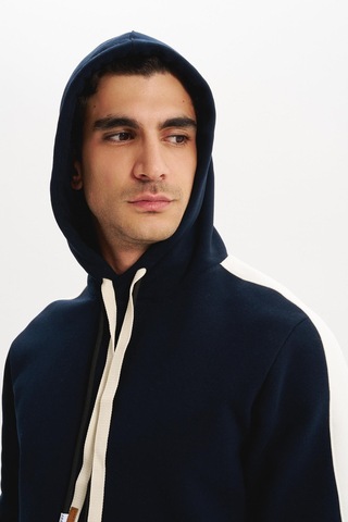 AR-MA Arma Erkek Kapüşonlu Sweatshirt Regular Fit, 3 İplik Şardonlu, Kanguru Cepli, Basic Örme K30254629002 Lacivert