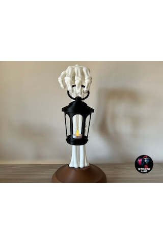İskelet Eli Dekoratif Cadılar Bayramı Feneri - 40 Cm Korku Temalı Gece Lambası