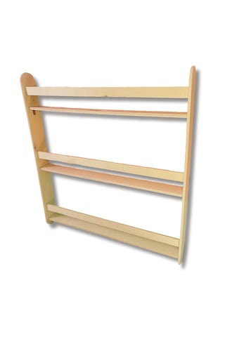 Montessori Ahşap Çocuk Kitaplığı 3 Raflı Kontrplak Tasarım Kitaplara Kolay Erişim Ahşap 74 x 80 CM