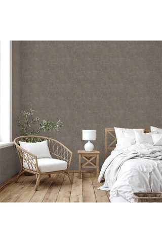 Adawall Muse Koleksiyonu- 25105-6 Kahverengi Textile Dokulu Duvar Kağıdı 1.06x15.6m, 16.5m²