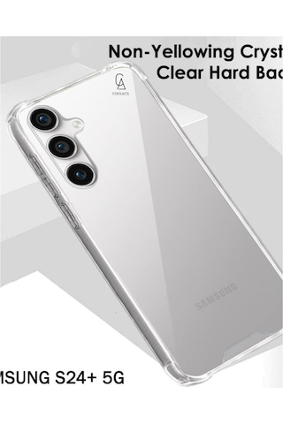 Samsung Galaxy S24 Plus Uyumlu Köşe Dolgulu Anti Shock Telefon Kılıfı Ve Kırılmaz Cam Ekran Koruyucu