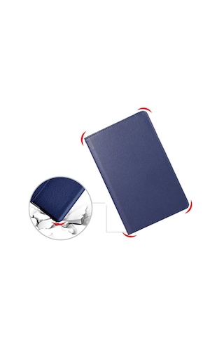 Samsung Galaxy Tab S7 Fe T736b 12.4 Inç Kılıf 360 Dönebilen Kapaklı Standlı + Ekran Koruyucu Arka Kapak