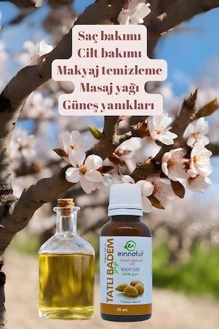 Einnatur Tatlı Badem Yağı %100 Saf Soğuk Sıkım 30 ML