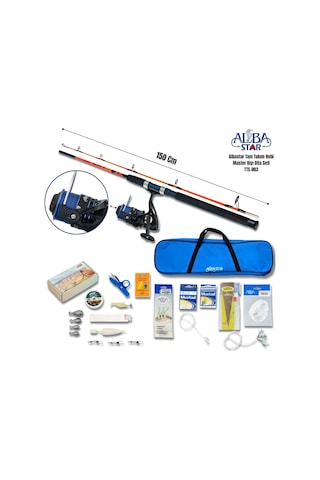Albastar Tam Takım Profesyonel Tekne Olta Seti Tts003 150 CM-Standart