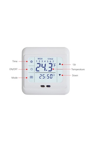 Hombey Elektrikli Isıtma Termostati, Dokunmatik Lcd Ekranlı, 16a, 3600w, 1 C Hassasiyet, 7 Gün Programlanabilir, Odalar İçin Sıcaklık Kontrolü