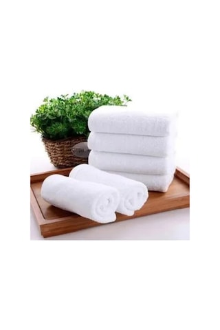 6 Adet Beyaz 50x85 Cm 200 Gram Bukle - Armür Otel El-yüz Havlusu Beyaz