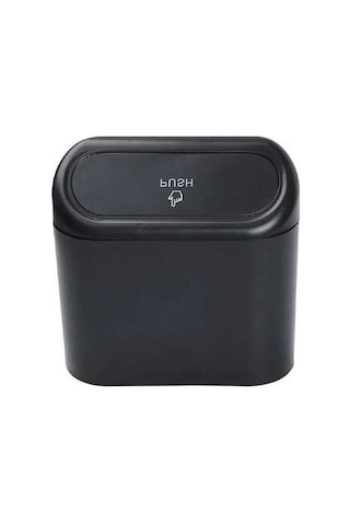 Createtech Taşınabilir Siyah Oto Çöp Kutusu Kapaklı Portatif Araç İçi