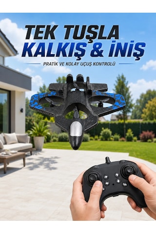 4 Pervaneli Jet Uçak Drone Uzaktan Kumandalı 360 Takla Renkli Işıklı Dengeli Uçuş