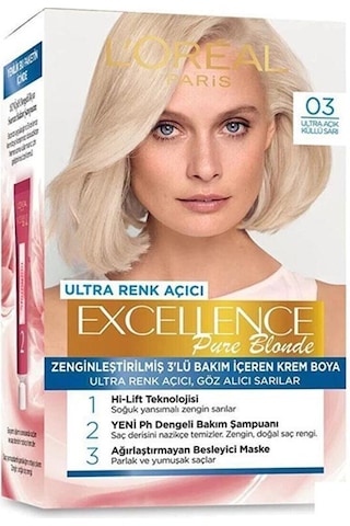 L'Oréal Paris Excellence Creme Saç Boyası 03 Ultra Açık Küllü Sar