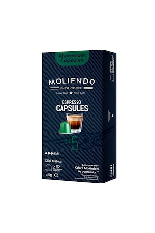 Moliendo No: 5 Nespresso Uyumlu Alüminyum Kapsül Kahve 10'lu