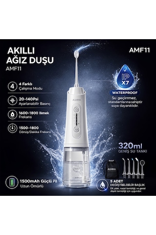 Auhma Amf11 320 Ml 4 Modlu Şarjlı Akıllı Ağız Duşu