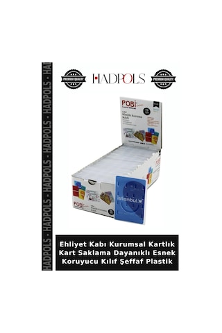 Ehliyet Kabı Kurumsal Kartlık Kart Saklama Dayanıklı Esnek Koruyucu Kılıf Şeffaf Plastik