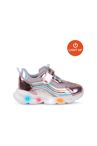Çocuk Işıklı Cırtlı Günlük Ayakkabı Buck4430 Glossy Shıny-4912 Pink-blue
