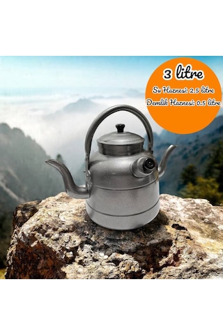 Funasgroup Avcı Çoban Kampçı Çift Taraflı Çaydanlık Süzekli 3 Litre
