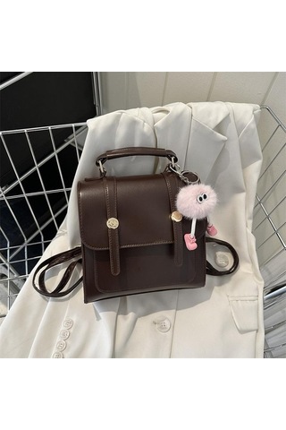 Ganzhoushop Yeni Tek Stili Sırt Sırt Rahat Omuz Moda Minimalist Küçük Kadın Kadın Çantası Çantası Çantası Çantası Çanta Black Akademi Jv Siyah