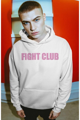 Sevbano Fight Club Film Tyler Durden Sırt Baskılı Unisex Oversize Premium beyaz