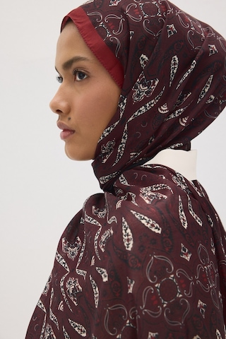 Mirsoy Scarf Rüya Pamuk Etnik Desen Şal Bordo