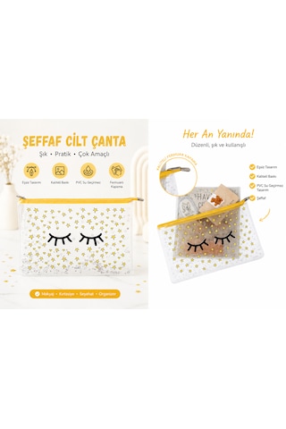 Şeffaf Pvc Cilt Çanta Fermuarlı Organizer Makyaj Kırtasiye Seyahat Çantası Su Geçirmez Çanta Çok Renkli