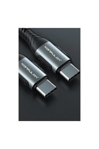Konfulon Dc43 Type-c To Type-c 1m Örgü 60w Hızlı Şarj Kablo - Yeşil Diğer