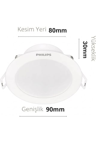 Philips Eridani 3.5w Delik Çapı 80mm Dış Çapı 90mm Yükseklik 35mm Sarı Işık