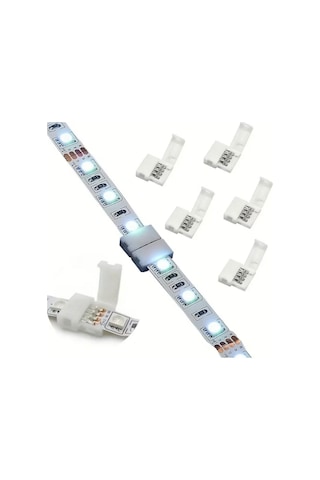 Şerit Led Birleştirme Aparatı 4 Lü Tek Renk Rgb 5 Adet