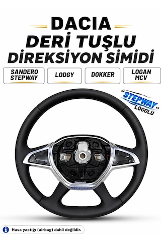 Dacia Sandero Lodgy Dokker ''stepway'' Logolu Deri Tuşlu Direksiyon Simidi - 484007478r
