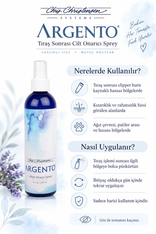 Chris Christensen Systems Argento Kedi Ve Köpek Tıraş Sonrası Cilt Onarıcı Sprey 237 Ml