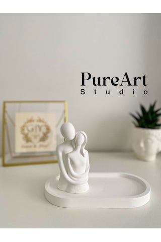 Bernami Vazo Pinterest Art Dekoratif Biblo Sarılan Çift Ve Sunum Tabağı 2'li Set Diğer