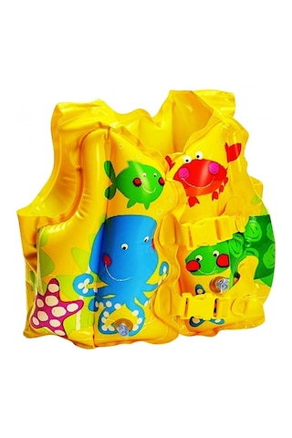 İntex Deniz Yaşamı Desenli Yelek Sarı
