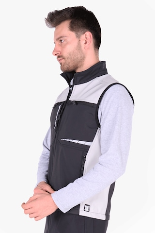 İş Yeleği Softshell Reflektörlü Siyah - Açık Gri