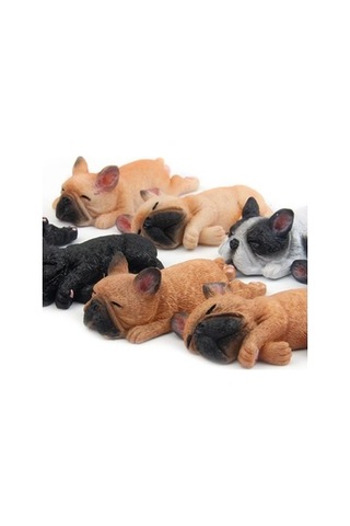 Lijinxu Magideal Uyuyan Corgi Köpek Bahçe Mini Dollhouse Koyu-kahverengi