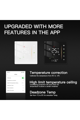Gajeena Tuya Zigbee Akıllı Termostat: Su Ve Elektrikli Yerden Isıtma İle Kazan Kontrolü, Enerji Tasarrufu Sağlar, Beyaz