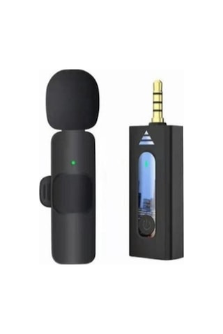 K35 Kablosuz Yaka Mikrofonu Aux Girişli Mini Taşınabilir Mikrofon