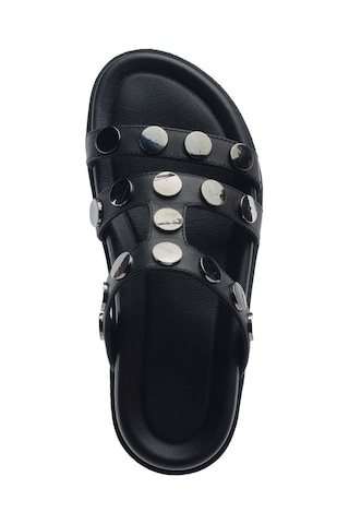 Greyder 34512 Siyah Hakiki Deri Kadın Terlik-815 Siyah