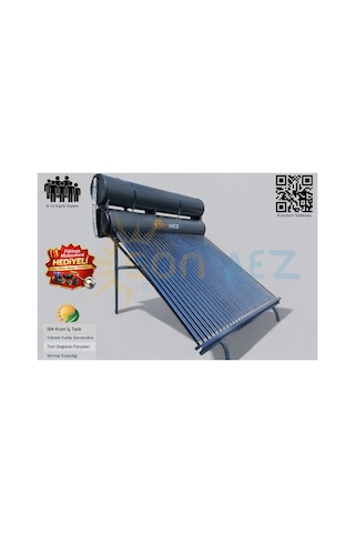 Solar 36x Vakum Tüplü Güneş Enerjisi Sıcak Su Sistemleri Açık Devre Doğal Akışlı