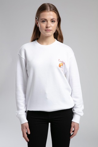 Lee Cooper Hylda Kadın O Yaka Sweatshirt Beyaz-21481 Beyaz