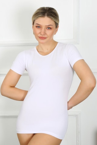 Akbeniz Bayan Kısa Kol Body 232 Beyaz