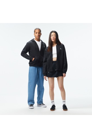 Converse Go-to Embroidered Star Chevron Unisex Fermuarlı Siyah Eşofman Üstü 10024511 Siyah