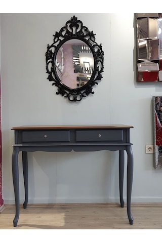 Ayna Denizi Vintage Taç Model Siyah Renk Dekoratif Ayna Siyah