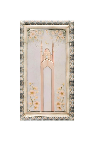 Bahar Bambu Namaz Seccadesi - Kaliteli Yumuşak Kaymaz Tabanlı Krem