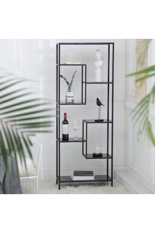 Sela Siyah Metal Kitaplık