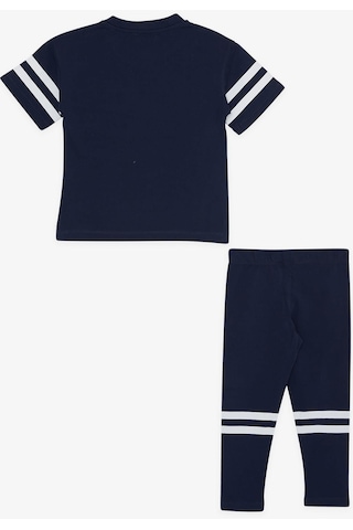 Breeze Kız Çocuk Taytlı Takım Yazı Baskılı 3-7 Yaş, Lacivert-lacivert Lacivert