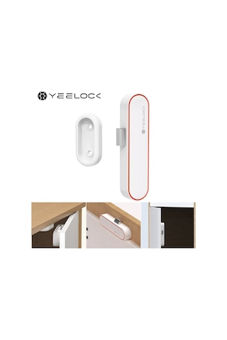Singree Yeelock Akıllı Çekmece Kilit E - Bt 5.1 Uyumlu, Anahtarsız, Çocuk Güvenliği, Uygulama Yönetimi, Beyaz Aa Pil Dahil